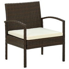 vidaXL barna polyrattan kerti szék párnával (45794) kerti bútor