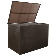 vidaXL barna polyrattan kerti tárolóláda 150 x 100 x 100 cm (44246) kerti tárolás