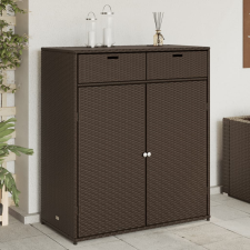vidaXL barna polyrattan kerti tárolószekrény 105 x 55 x 113 cm kerti tárolás