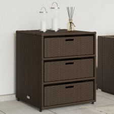 vidaXL barna polyrattan kerti tárolószekrény 55 x 59 x 69 cm kerti tárolás