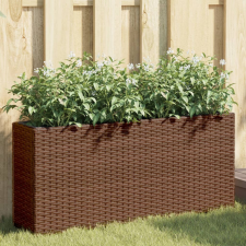 vidaXL barna polyrattan kerti ültetőláda 2 cseréppel 90x20x40 cm kerti tárolás