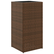 vidaXL barna polyrattan kerti ültetőláda 40x40x80 cm (366414) kerti tárolás