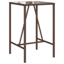 vidaXL barna polyrattan kültéri bárasztal 70 x 70 x 110 cm kerti bútor