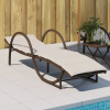 vidaXL Barna polyrattan napozóágy párnával 60 x 199 x 42 cm