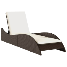 vidaXL barna polyrattan napozóágy párnával 60x205x73 cm (368279) kerti bútor