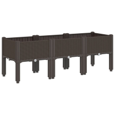 vidaXL barna PP rácsos kerti ültetőláda 120 x 40 x 42 cm (367900) kerti tárolás