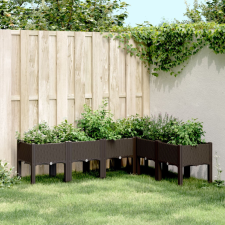 vidaXL Barna PP rácsos kerti ültetőláda 160 x 120 x 42 cm kerti tárolás