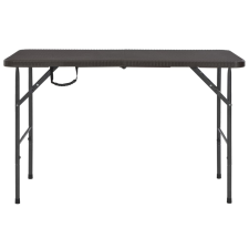 vidaXL barna rattan hatású HDPE összecsukható kerti asztal 120x60x74cm (44553) kerti bútor