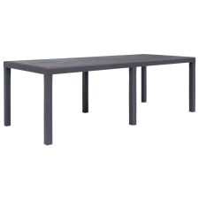 vidaXL barna rattan küllemű műanyag kerti asztal 220 x 90 x 72 cm kerti bútor