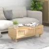 vidaXL barna szerelt fa és tömör fenyőfa dohányzóasztal 80x40x30 cm
