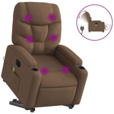 vidaXL barna szövet dönthető elektromos álló masszázsfotel (3204636) masszázsfotel