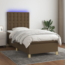 vidaXL barna szövet rugós és LED-es ágy matraccal 100x200 cm ágy és ágykellék