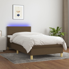 vidaXL barna szövet rugós és LED-es ágy matraccal 100x200 cm ágy és ágykellék
