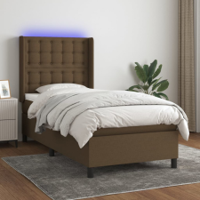 vidaXL barna szövet rugós és LED-es ágy matraccal 100x200 cm ágy és ágykellék