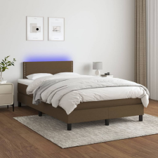 vidaXL barna szövet rugós és LED-es ágy matraccal 120 x 200 cm ágy és ágykellék