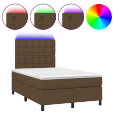 vidaXL barna szövet rugós és LED-es ágy matraccal 120x190 cm ágy és ágykellék