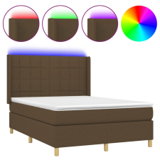 vidaXL barna szövet rugós és LED-es ágy matraccal 140x190 cm (3138872) ágy és ágykellék