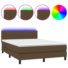 vidaXL barna szövet rugós és LED-es ágy matraccal 140x200 cm (3133320) ágy és ágykellék