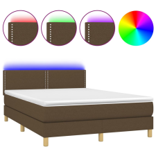 vidaXL barna szövet rugós és LED-es ágy matraccal 140x200 cm (3133640) ágy és ágykellék
