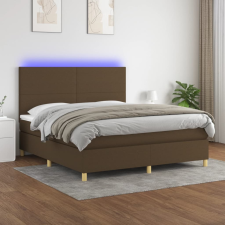 vidaXL barna szövet rugós és LED-es ágy matraccal 180 x 200 cm ágy és ágykellék