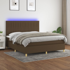 vidaXL barna szövet rugós és LED-es ágy matraccal 180 x 200 cm ágy és ágykellék