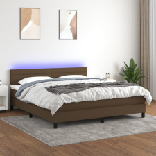 vidaXL Barna szövet rugós és LED-es ágy matraccal 180 x 200 cm ágy és ágykellék
