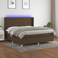 vidaXL Barna szövet rugós és LED-es ágy matraccal 180 x 200 cm ágy és ágykellék
