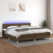 vidaXL barna szövet rugós és LED-es ágy matraccal 200x200 cm ágy és ágykellék