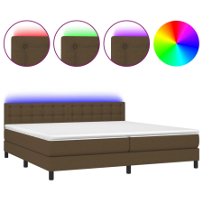 vidaXL barna szövet rugós és LED-es ágy matraccal 200x200 cm (3133504) ágy és ágykellék