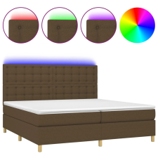 vidaXL barna szövet rugós és LED-es ágy matraccal 200x200 cm (3135784) ágy és ágykellék