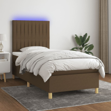 vidaXL barna szövet rugós és LED-es ágy matraccal 80 x 200 cm ágy és ágykellék