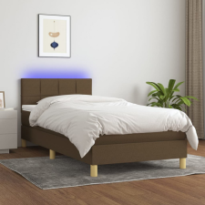 vidaXL barna szövet rugós és LED-es ágy matraccal 90x200 cm ágy és ágykellék