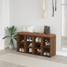 vidaXL barna tölgy szerelt fa cipőtároló pad 103x30x48 cm bútor