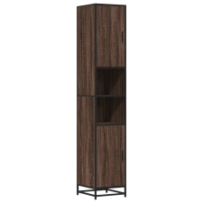 vidaXL barna tölgy szerelt fa és fém fürdőszekrény 35x37,5x188,5 cm (3300884) fürdőszoba bútor
