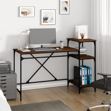 vidaXL barna tölgy szerelt fa és vas íróasztal polcokkal 135x50x90 cm íróasztal