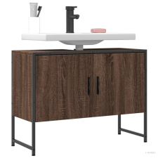 vidaXL Barna tölgy szerelt fa fürdőszobai mosdószekrény 80x33x60 cm fürdőszoba bútor