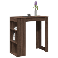 vidaXL barna tölgy szerelt fa tárolórekeszes bárasztal 102x50x103,5 cm bútor