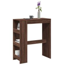vidaXL barna tölgy szerelt fa tárolórekeszes bárasztal 90x40x103,5 cm bútor