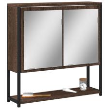 vidaXL barna tölgy szerelt fa tükrös fürdőszobaszekrény 60x16x60 cm fürdőszoba bútor