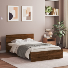 vidaXL barna tölgy színű ágykeret fejtámlával 120 x 190 cm ágy és ágykellék
