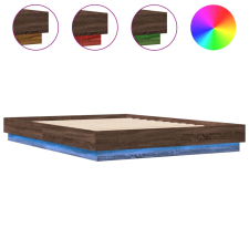 vidaXL barna tölgy színű ágykeret LED-világítással 150x200 cm (3209792) ágy és ágykellék