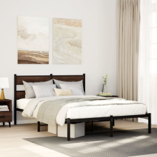 vidaXL barna tölgy színű fejtámlás ágykeret matrac nélkül 160 x 200 cm ágy és ágykellék