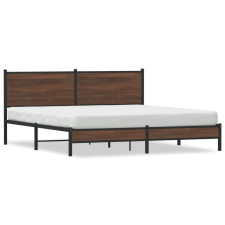 vidaXL barna tölgy színű fém ágykeret matrac nélkül 180 x 200 cm ágy és ágykellék