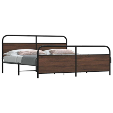 vidaXL barna tölgy színű fém ágykeret matrac nélkül 180 x 200 cm ágy és ágykellék