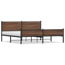 vidaXL barna tölgy színű fém ágykeret matrac nélkül 193 x 203 cm ágy és ágykellék