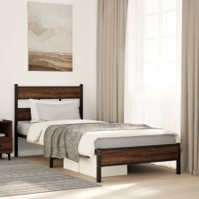 vidaXL barna tölgy színű szerelt fa ágykeret matrac nélkül 100x200 cm ágy és ágykellék