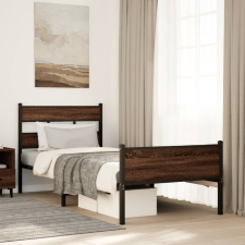vidaXL barna tölgy színű szerelt fa ágykeret matrac nélkül 100x200 cm ágy és ágykellék