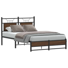 vidaXL barna tölgy színű szerelt fa ágykeret matrac nélkül 120x190 cm ágy és ágykellék