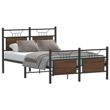 vidaXL barna tölgy színű szerelt fa ágykeret matrac nélkül 120x200 cm ágy és ágykellék