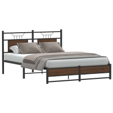 vidaXL barna tölgy színű szerelt fa ágykeret matrac nélkül 137x190 cm ágy és ágykellék